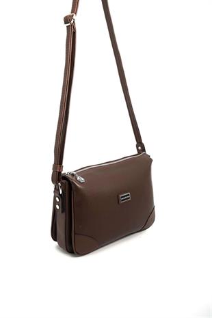 Silver & Polo SP784 Kadın Çapraz Çanta Düz Kahve
