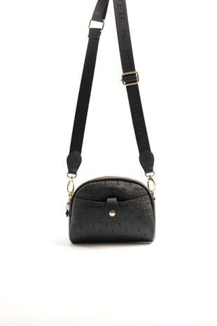 Silver & Polo SP1144 Kadın Çapraz Çanta Logolu Siyah-Siyah