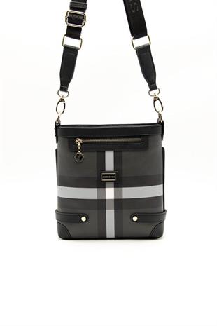 Silver & Polo SP1120 Kadın Çapraz Çanta Ekose Siyah