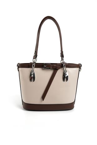 Silver & Polo Bej - Kahve SP1155 Kadın El Çantası
