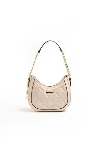 Silver & Polo SP1168 Kadın Omuz Çantası Logolu Bej