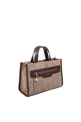 Silver & Polo SP1271 Kadın El Çantası Süet Vizon-Kahve
