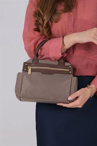 1219 Kadın El Çantası  Kum-Kahve