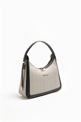 Silver & Polo Siyah Beyaz - Siyah SP1187 Kadın Omuz Çantası