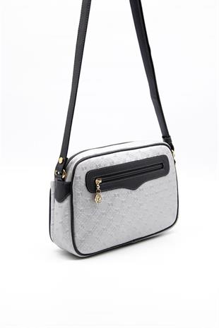 Silver & Polo SP491 Kadın Çapraz Çanta Logolu A.Gümüş-Antrasit