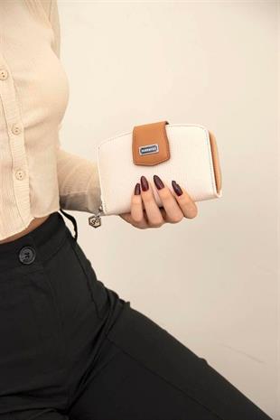 Silver & Polo SP874 Kadın Cüzdan & Kartlık Petek Bej-A.Taba