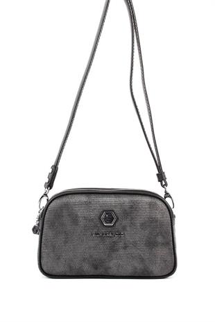 Silver & Polo SP745 Kadın Çapraz Çanta Petek M.Gümüş-Siyah
