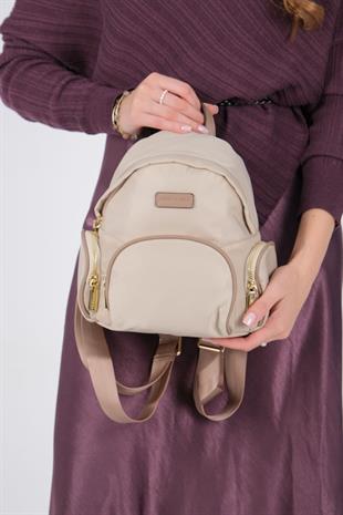 1208 Kadın Sırt Çantası  Bej-Kum