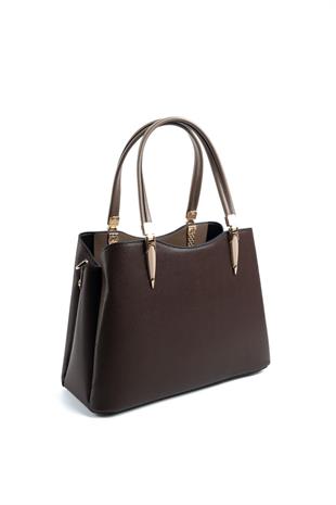 Silver & Polo SP1205 Kadın El Çantası Düz Kahve-Vizon