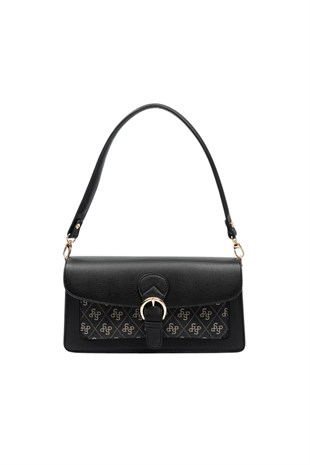 Silver & Polo SP1279 Kadın Çapraz Çanta Düz Siyah-M178 Füme-Siyah