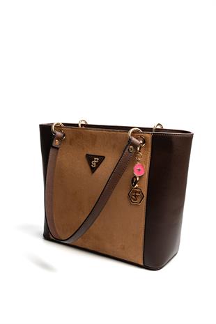 Silver & Polo SP1176 Kadın Omuz Çantası Süet Taba-Kahve