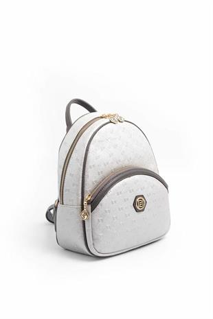 Silver & Polo SP945 Kadın Sırt Çantası Logolu A.Gümüş-Antrasit