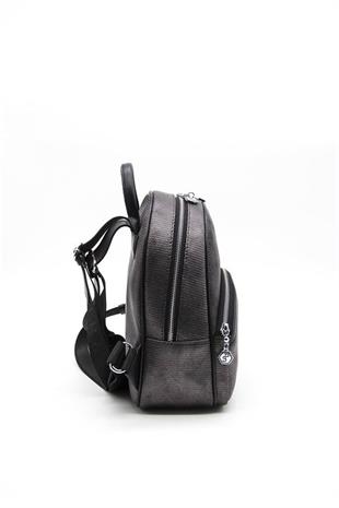 Silver & Polo SP945 Kadın Sırt Çantası Petek M.Gümüş-Siyah