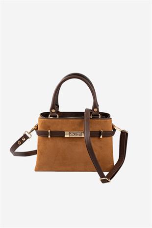 Silver & Polo SP1149 Kadın El Çantası Süet Taba-Kahve