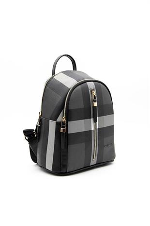 Silver & Polo SP901 Kadın Sırt Çantası Ekose Siyah