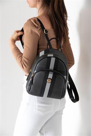 Silver & Polo SP1062 Kadın Sırt Çantası Ekose Siyah