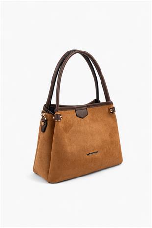 Silver & Polo SP1254 Kadın El Çantası Süet Taba-Kahve