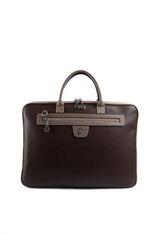 Silver & Polo SP1175 Kadın Laptop & Evrak Çantası Düz Kahve-Vizon
