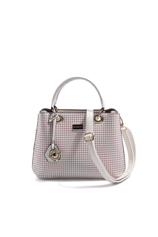 Silver & Polo SP1272 Kadın El Çantası King Desen Bordo-Kemik