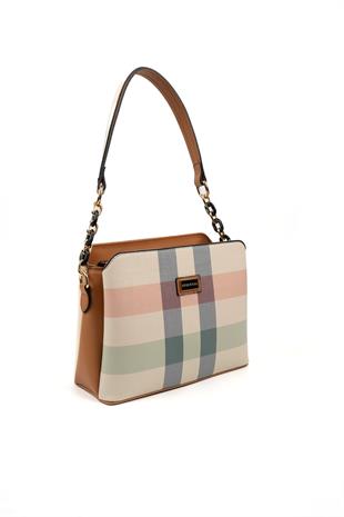 Silver & Polo Krem - A.Taba SP937 Kadın Omuz Çantası