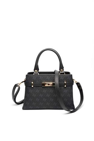 Silver & Polo SP1149 Kadın El Çantası Monogram Siyah