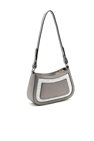 Silver & Polo SP1132 Kadın Çapraz Çanta Logolu A.Gümüş-Platin