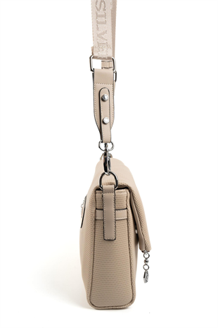 Silver & Polo SP963 Kadın Çapraz Çanta Petek Kum Beji