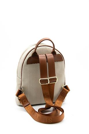 Silver & Polo SP1062 Kadın Sırt Çantası Hasır Bej-Taba