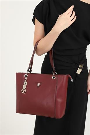 Silver Polo SP1176 Kadın Omuz Çantası Düz Bordo-Bordo