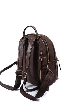 Silver & Polo SP1265 Kadın Sırt Çantası Süet Kahve