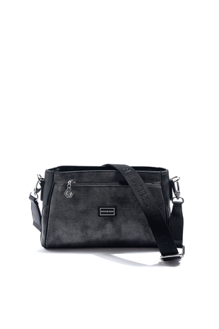 Silver & Polo SP1273 Kadın Çapraz Çanta Petek M.Gümüş-Siyah