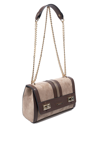 Silver & Polo SP1139 Kadın Çapraz Çanta Süet Vizon-Kahve