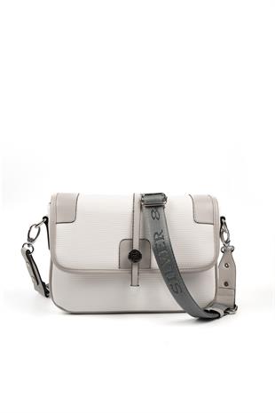 Silver & Polo Beyaz - A.gri SP1182 Kadın Çapraz Çanta