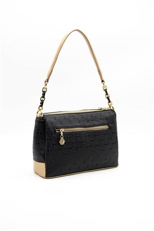 Silver & Polo SP910 Kadın Çapraz Çanta Logolu Siyah-S.Nut