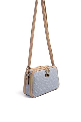 Silver & Polo SP899 Kadın Çapraz Çanta Monogram Mavi-Ten
