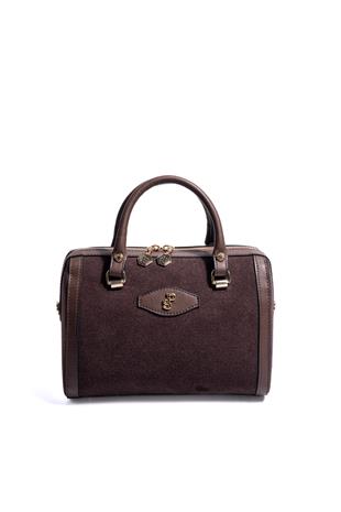 Silver & Polo SP1091 Kadın El Çantası Süet Kahve-Kahve