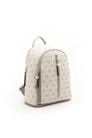 Silver & Polo SP901 Kadın Sırt Çantası Monogram Bej-Kum