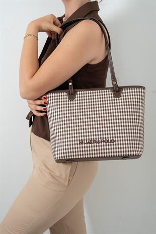Silver & Polo Kahve Sarı - Kahve SP1204 Kadın Omuz Çantası