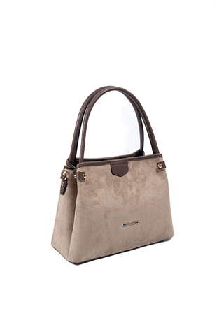 Silver & Polo SP1254 Kadın El Çantası Süet Vizon-Kahve