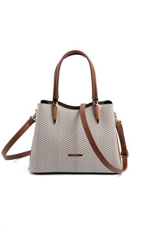 Silver & Polo Bej - Taba SP1205 Kadın El Çantası