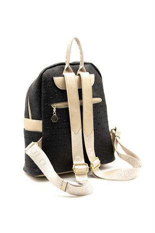 Silver & Polo SP926 Kadın Sırt Çantası Logolu Siyah-S.Nut