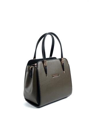 Silver & Polo SP1136 Kadın El Çantası Düz Zeytuni-Siyah