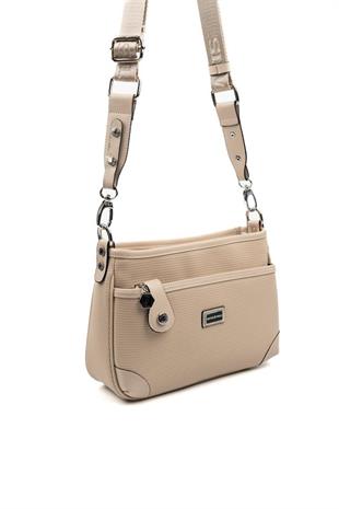 Silver & Polo SP1160 Kadın Çapraz Çanta Petek Bej-A.Taba
