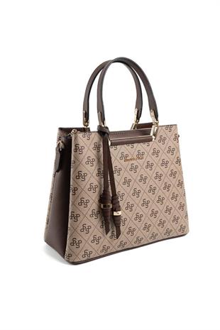 Silver & Polo SP969 Kadın El Çantası Monogram Koyubej-Kahve