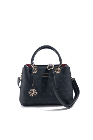 Silver & Polo SP1272 Kadın El Çantası Monogram Siyah