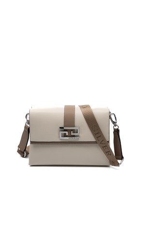 Silver & Polo SP1009 Kadın Çapraz Çanta Düz Bej-Latte