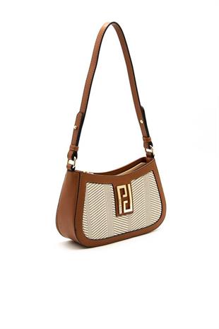 Silver & Polo SP1132 Kadın Çapraz Çanta Hasır Bej-Taba