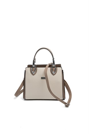 Silver & Polo SP1133 Kadın El Çantası Düz Bej-Latte