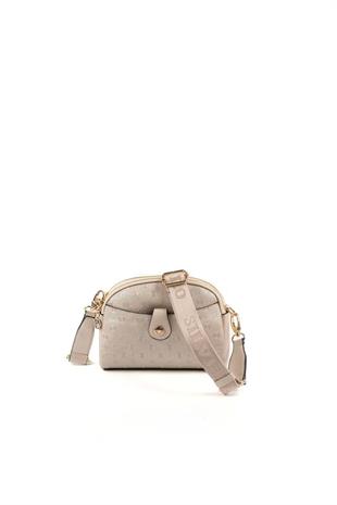Silver & Polo SP1144 Kadın Çapraz Çanta Logolu Bej-S.Bej