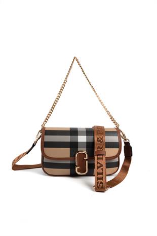 Silver & Polo Bej - Taba SP1171 Kadın Omuz Çantası